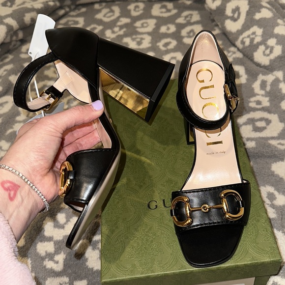 Authentic GUCCI 95mm Baby Leather Sandals W- Horsebit Authentic & NWT - Picture 13 of 17